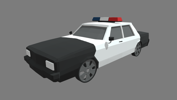 faible poly police voiture conception 01 3d print model - Mito3D