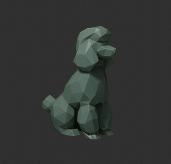 poli poodle decoração animais resina fdm print3d cão rabisco 3d print model - Mito3D