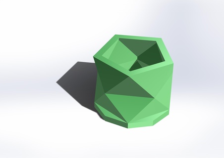 faible poly pot géométrique 3d print model - Mito3D