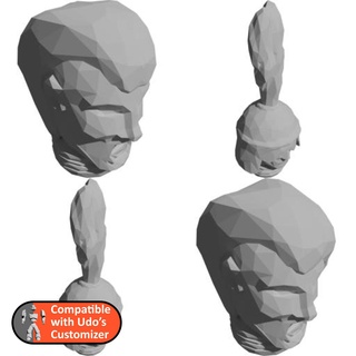 low poly proof concept heads udos customizer 3d print model - Mito3D