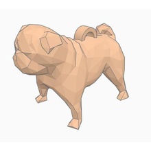 low poly pug keychain various 3d print model - Mito3D