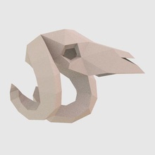 low poly ram cranio art custume testa horn cervi tam la maschera 3d print model - Mito3D