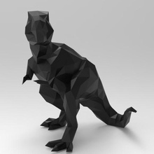 low-poly-rex Kunst low poly bull Dekor Skulptur Tier facettiert 3dbras rex 3d print model - Mito3D
