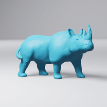 low poly rhino art desk decoration sculpture toy africa creature wild savannah animal rhinoceros 3d print model - Mito3D