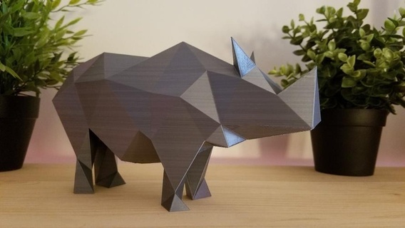 low poly rinoceronte salvaje 3d print model - Mito3D