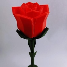 low-poly-rose Kunst Blume pflanze Dekoration Geschenk 3d print model - Mito3D
