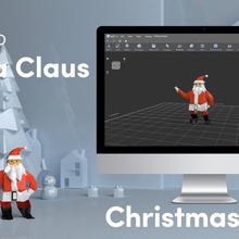 baja poli santa claus art de regalo navidad Modelado en 3d La impresión 3d print model - Mito3D