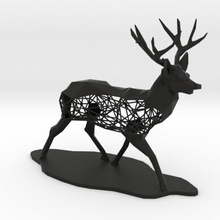 low poly semiwire deer art stag 3d print model - Mito3D