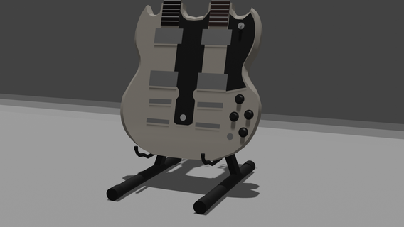 faible poly petit guitare supporter art faible poly guitare instrument support guitare supporter décoration 3d print model - Mito3D