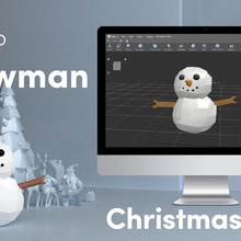 low poly snowman art selfcad 3d modeling printing 3d print model - Mito3D