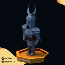 low poly souls - black gray knight art dark software toy collectable 3d print model - Mito3D