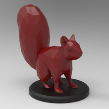 low poly d'un écureuil art l'écureuil à facettes animal la sculpture décor bull faible 3d print model - Mito3D
