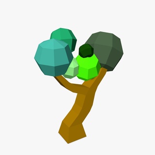 low poly tree low poly 3d tree nature cute landscape lowpoly green trees isometric blue forest render orange environment abstract geometric diorama awesome amazing  3d print model - Mito3D