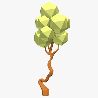 low poly tree nature geometric triangles polygonal math forest lowpoly animal abstract art landscape christmas green polygon pattern 3d print model - Mito3D