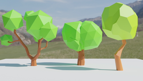 Basso poli albero arte 3d print model - Mito3D
