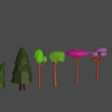 düşük poli ağaçları koleksiyonu sanat poly ağaç ağaçlar oyun video oyunu 3d print model - Mito3D