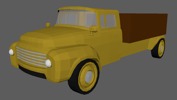 low poly truck design 01 car lowpoly vehicle van coupe sedan classic toys toon gameready video game package pack 3d print model - Mito3D