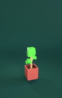 niedrig poly vas Topf Minecraft minimal Vase Pflanze 3d print model - Mito3D