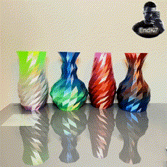 faible poly vase ensemble 4 dessins vasemode art décoration décor maison conception Créatif spiralé facile impression fleur moderne Facile plantes bureau Bureau 3d print model - Mito3D