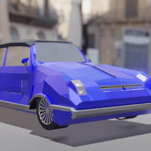 low poly vintage car game blend blender 3d print model - Mito3D