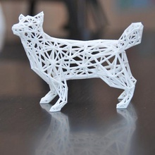 low poly wireframe husky arte 3d print model - Mito3D