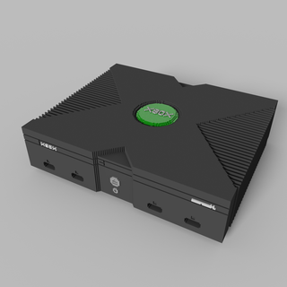 faible poly Xbox original modèle console ringard bureau jouet voxel 3d print model - Mito3D