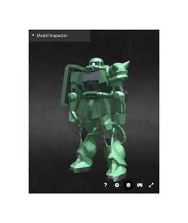 low poly zaku ii gundam non scale mecha robot anime mech fan art 3d print model - Mito3D