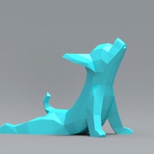 low polygon chihuahua dog model 3d print model 3d print model art printable animal yoga poser funny