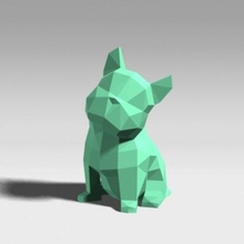 baja polígono bulldog francés modelo de la impresión 3d art animal lindo 3dprint el arte juguete lowpoly divertido 3d print model - Mito3D