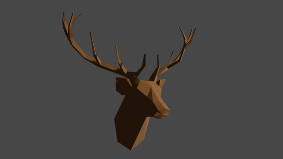 low polygonal deer decor head low-polygon 3d print model - Mito3D