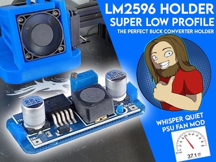 perfil lm2596 suporte 3d impressora bode conversor caso bainha ender 3 pró mod psu ventilador silencioso sussurro acessórios 3d print model - Mito3D