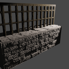 low wall architecture grid stone castle 3d print model - Mito3D