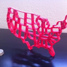lower 48 states art scans replicas 3d print model - Mito3D