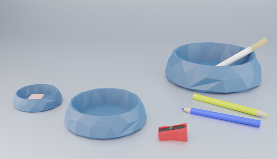 lowpoly beaker ashtray organize cute holder office table desktop rubber 3d print model - Mito3D