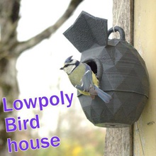 lowpoly kuş evi güçlü ev yuva kutusu iki paylaşın sanat poly düşük bahçe 2 parça 15 kuşlar gökyüzü hediye outdor besleyici birdfeeder mutlu birdnest birdwatch dış 3d print model - Mito3D