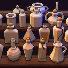 Lowpoly Flasche Pack 3d print model - Mito3D