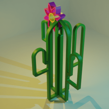 düşük poli kaktüs dekorasyon hediye komik doğa bitki tencere masa ofis ev 3d print model - Mito3D