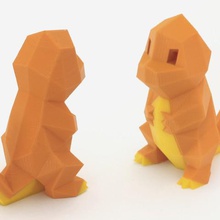 low-poly charmander multi dual extrusion version game 3d print model - Mito3D