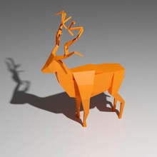 lowpoly cerf divers animal stag 3d print model - Mito3D