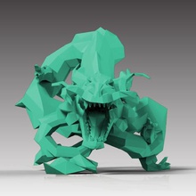 low-poly dragon art animal toy low poly math 3d print model - Mito3D