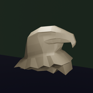 lowpoly eagle statue 3d print model - Mito3D