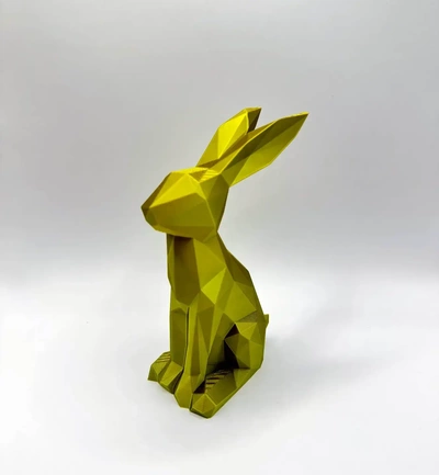lowpoly pasqua coniglietto arte decorazione coniglio poli casa vacanza marrone 3d print model - Mito3D