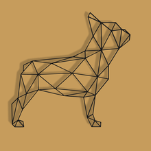 lowpoly geometrico profilo francese bulldog testa parete decorazione arte low poly decorare cane 2d scultura arredamento animale viso 3d print model - Mito3D