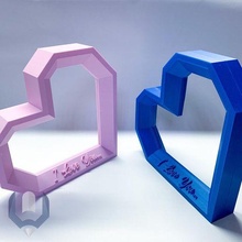 lowpoly heart picture frame decor decoration lowpolyart pictureframe stand polaroid 3d print model - Mito3D