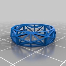 anel de malha lowpoly jóias 3d print model - Mito3D