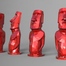 lowpoly statue moai de l'île pâques 3d modèle d'impression pour imprimer le art la décoration mythe jouet sculpter 3d print model - Mito3D