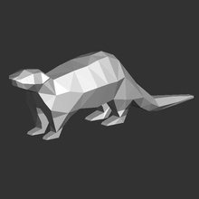 lowpoly otter art animal poly cute design 3d print model - Mito3D