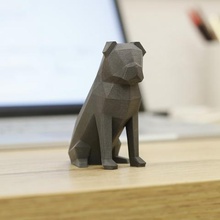 low-poly pug a arte cão facetada lowpoly gato 3d print model - Mito3D