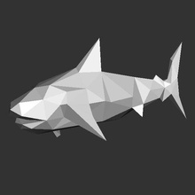lowpoly squalo arte animale poli carina design 3d print model - Mito3D