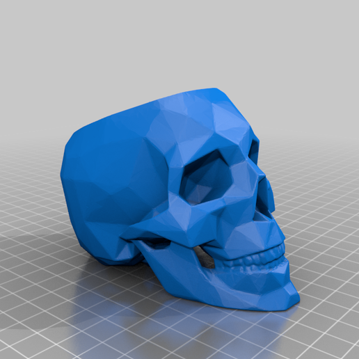 lowpoly skull flowerpot decor 3D print model - Mito3D